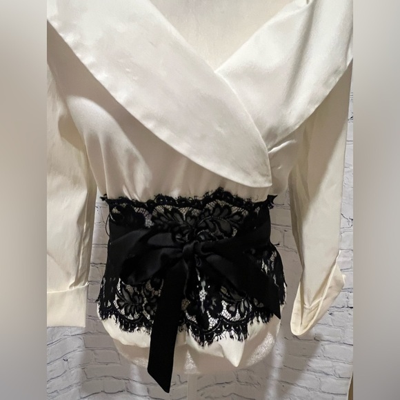 Xscape Cream/White Blouse with Lace Detail - Size: 10 - Picture 2 of 7